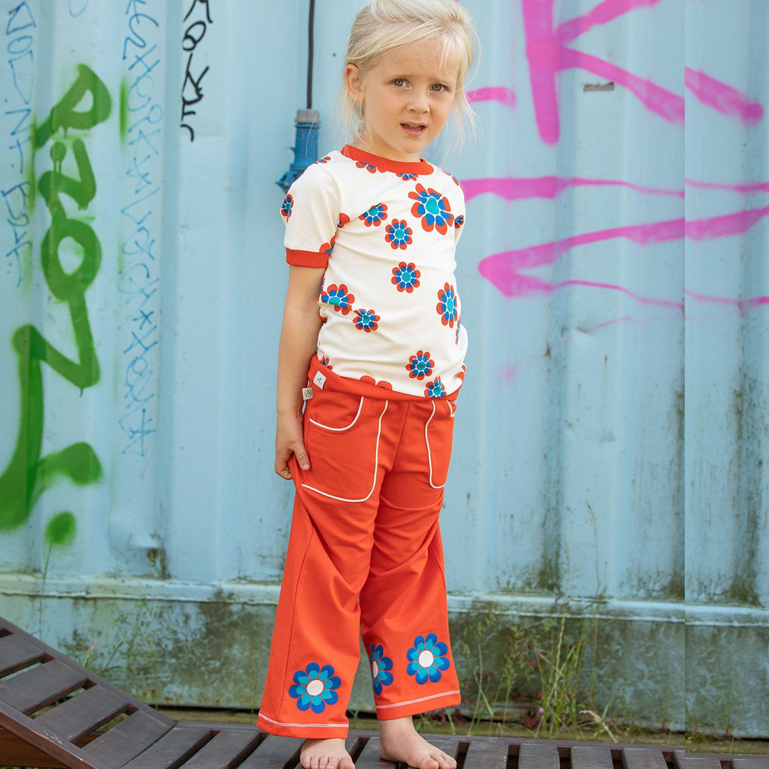 Caroline flower pants orange.com AlbaBaby Bottoms Alba of Denmark 