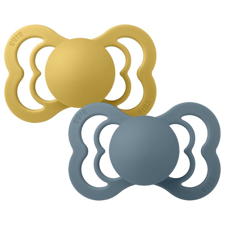 2-pack BIBS Supreme pacifier silicone mustard | petrol Pacifier BIBS 