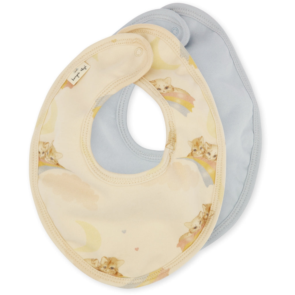2-pack bib rainbow kitty/pearl blue babete Konges sløjd 