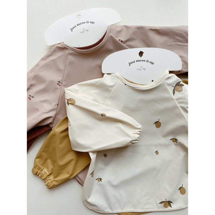 2-pack dinner bib long sleeve dino/capers Konges sløjd dinnerware Konges sløjd 