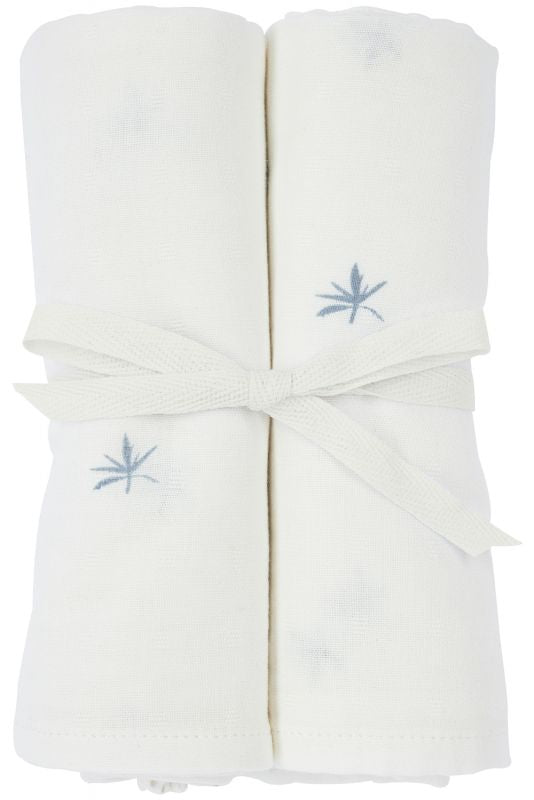 2 musselinas bambu Ibiza denim 70 x 70 cm Muslin Meyco 