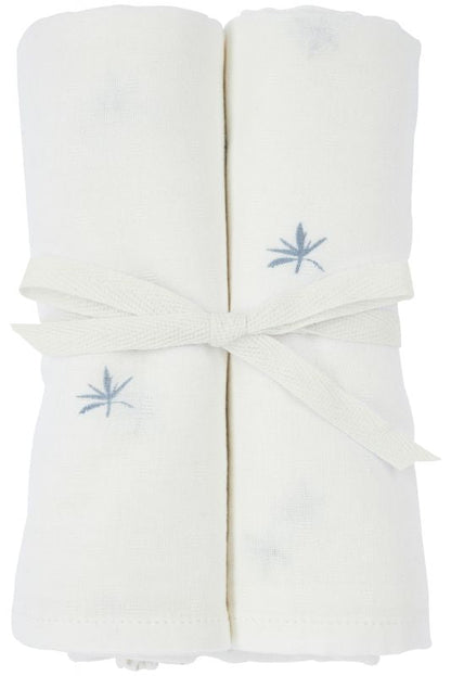 2 musselinas bambu Ibiza denim 70 x 70 cm Muslin Meyco 