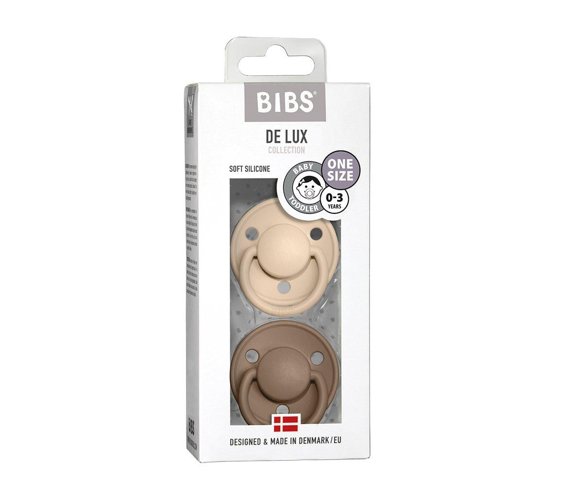 2-pack Bibs De Lux vanilla | dark oak one size Pacifier BIBS 