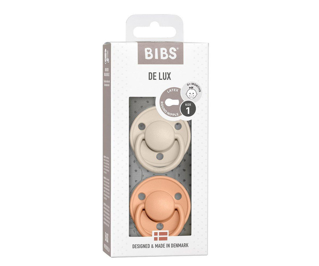 2-pack Bibs De Lux peach | vanilla Pacifier Bibs