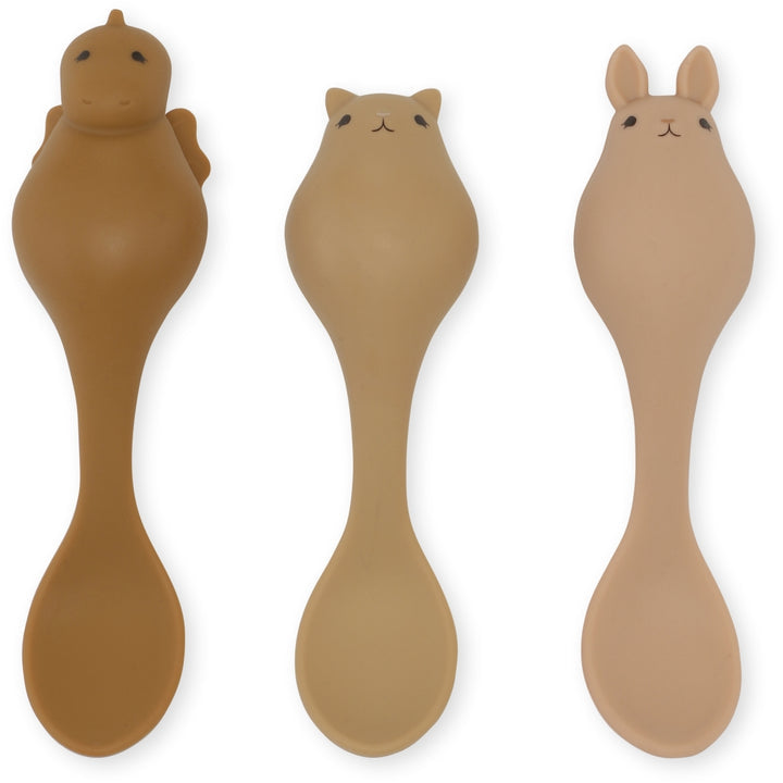 3-pack spoons silicone friends rose caramel Konges sløjd Meal Konges sløjd 