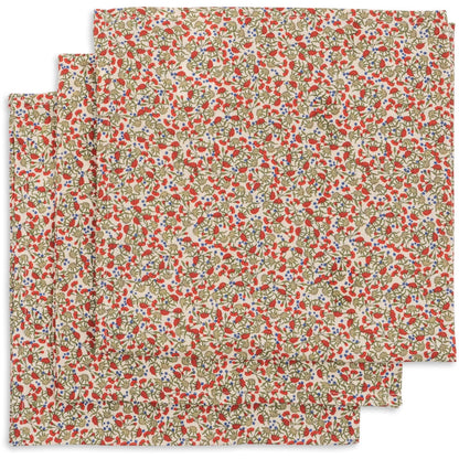 3 pack muslin cloth - carnations Konges sløjd Muslin Konges sløjd 