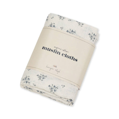 3 pack muslin cloth - clochette bleu Konges sløjd Muslin Konges sløjd 