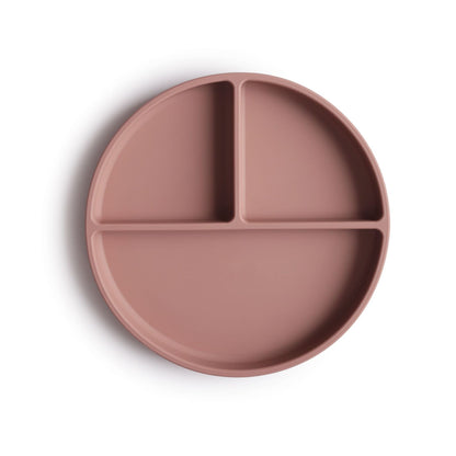 Silicone suction plate cloudy mauve mushie meal mushie 