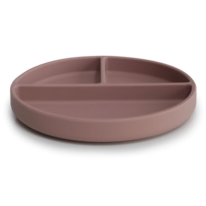 Silicone suction plate cloudy mauve mushie meal mushie 
