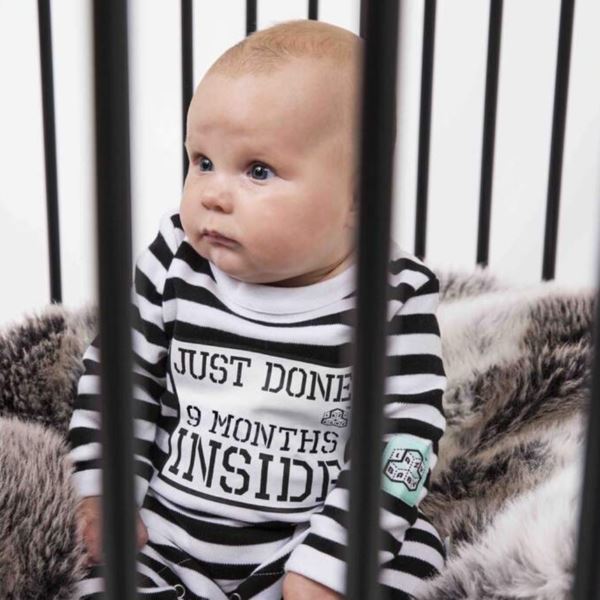 Baby grow Just Done 9 Months Inside Playsuit Lazy Baby 