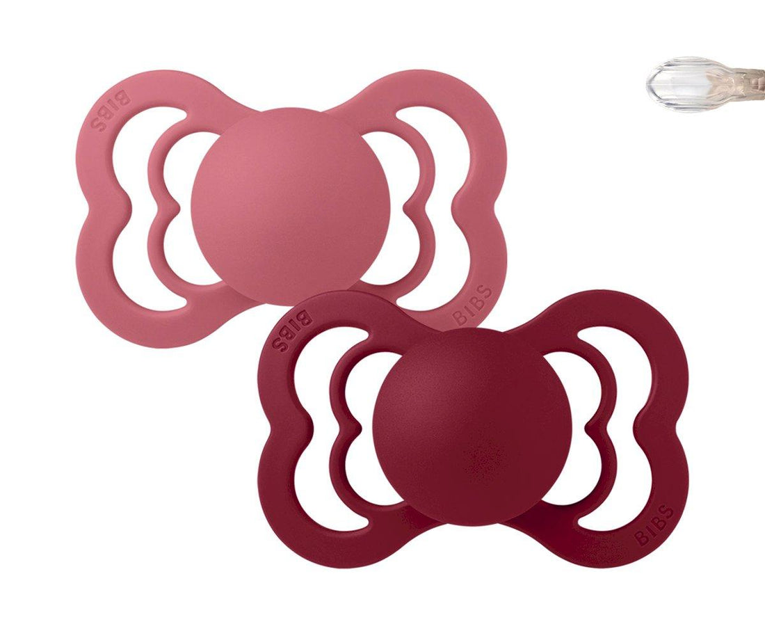 2-pack BIBS Supreme pacifier silicone coral | ruby Pacifier BIBS