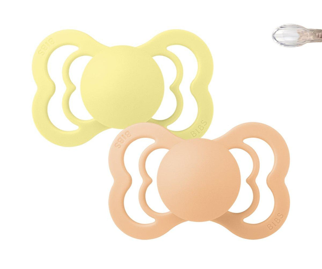 2-pack BIBS Supreme pacifier silicone peach sunset | sunshine Pacifier BIBS
