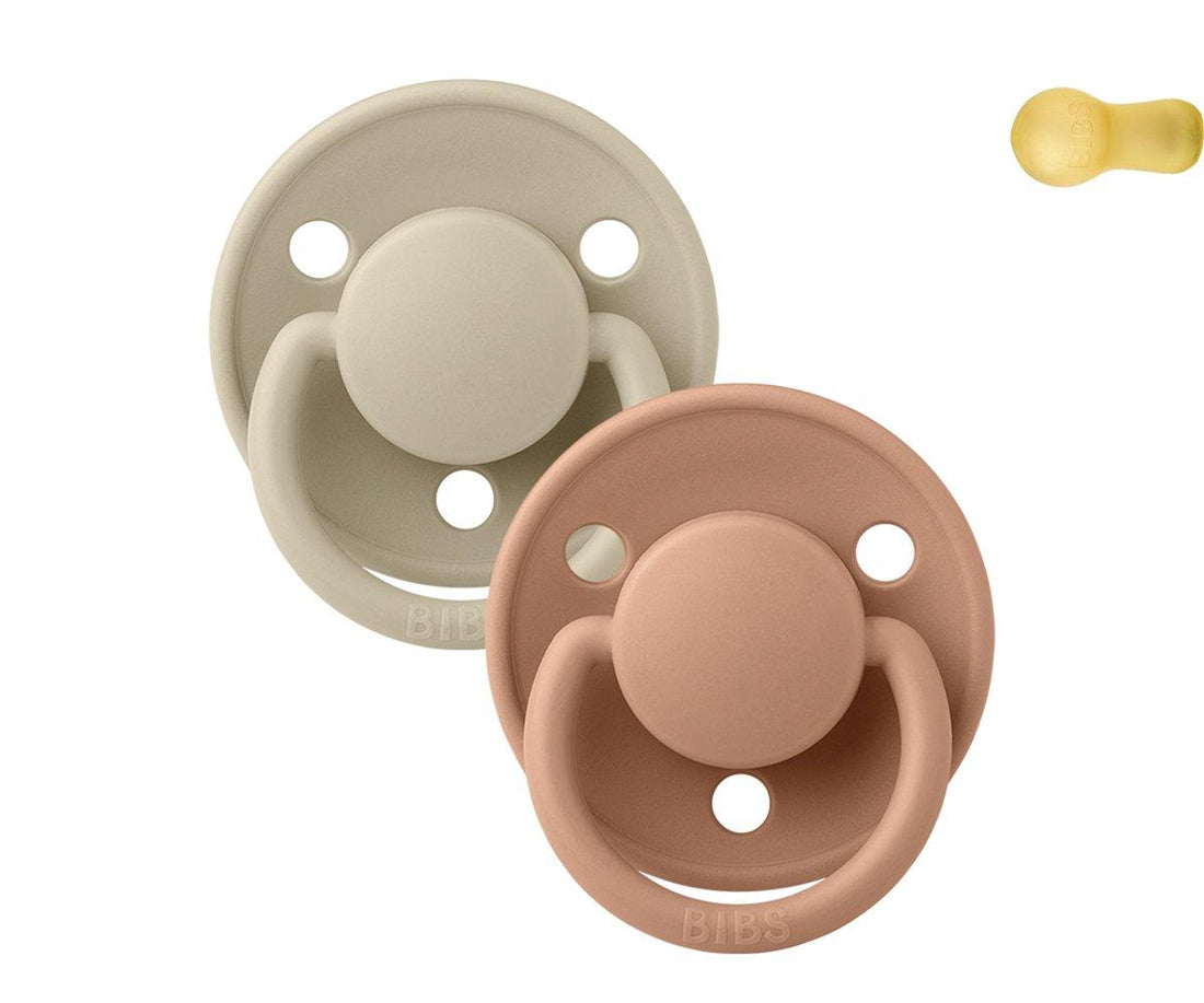 2-pack Bibs De Lux peach | vanilla Pacifier Bibs