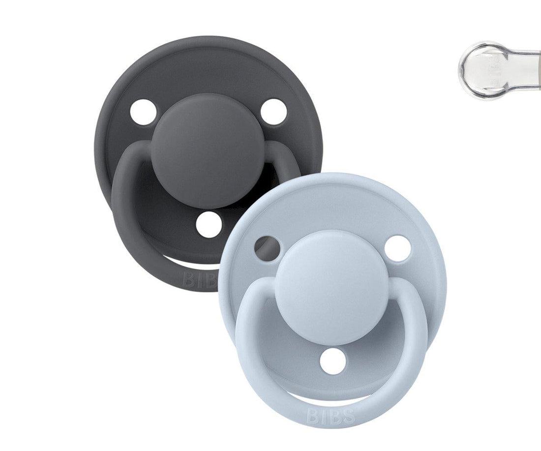 2-pack Bibs De Lux iron | baby blue one size Pacifier BIBS