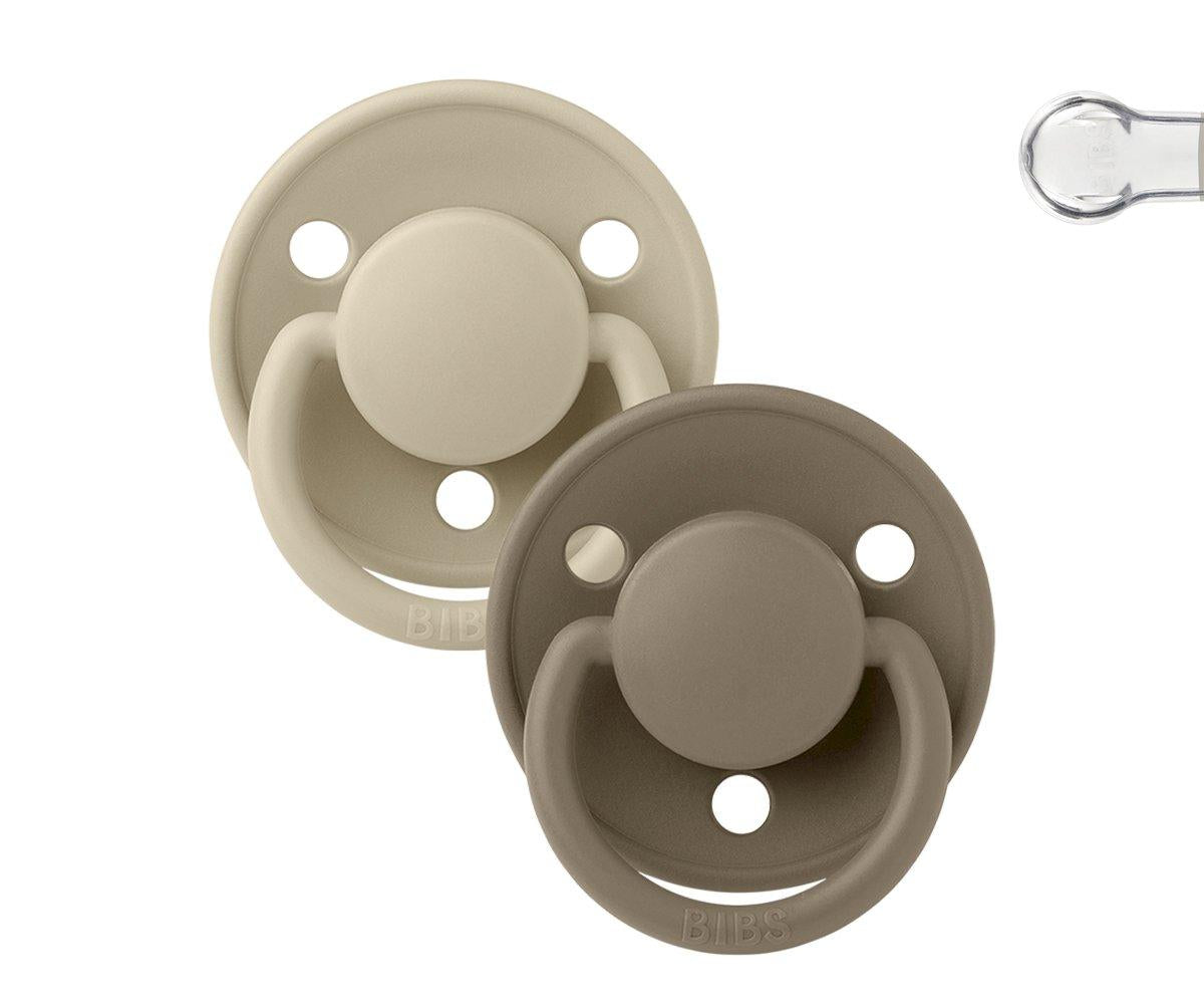 2-pack Bibs De Lux vanilla | dark oak one size Pacifier BIBS 