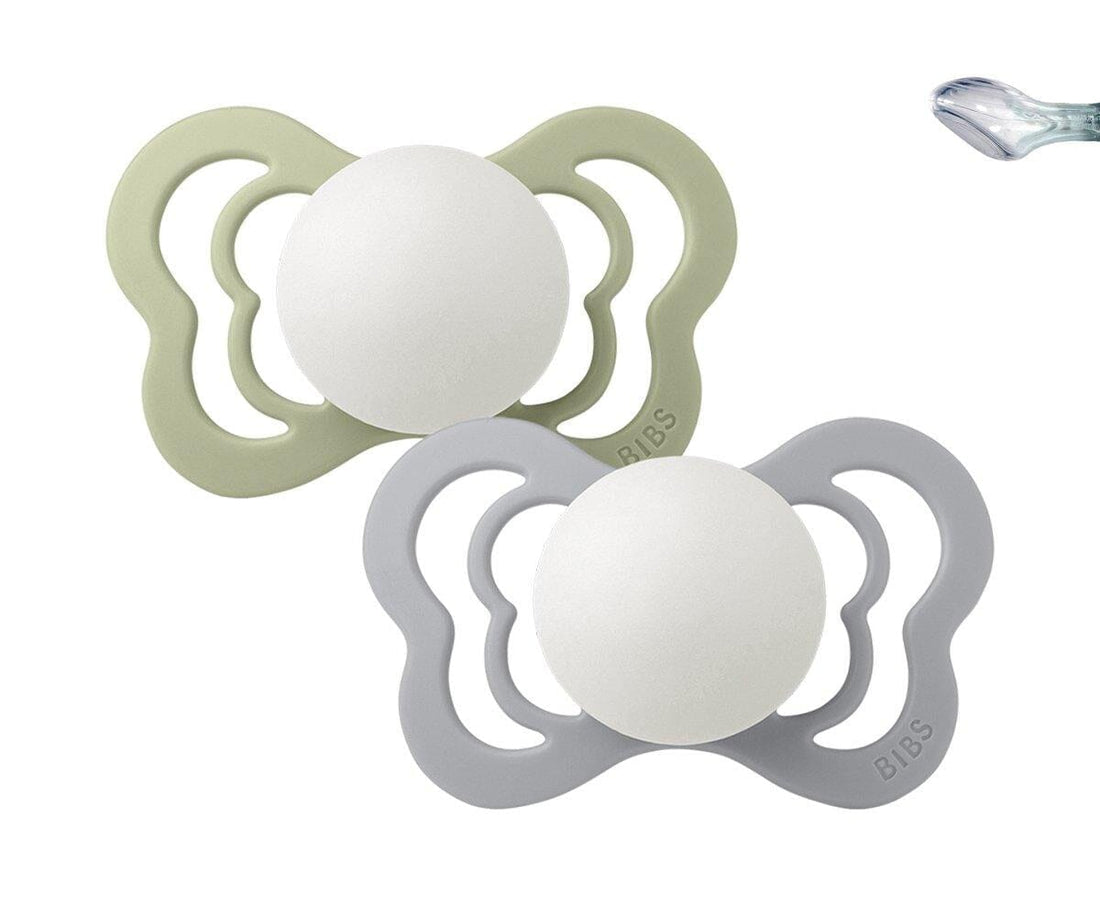 2 chupetas BIBS Couture NIGHT silicone sage + cloud BIBS