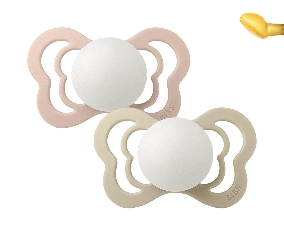 2 chupetas BIBS Couture NIGHT látex blush + vanilla BIBS