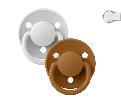 2-pack Bibs De Lux haze | caramel one size Pacifier BIBS 