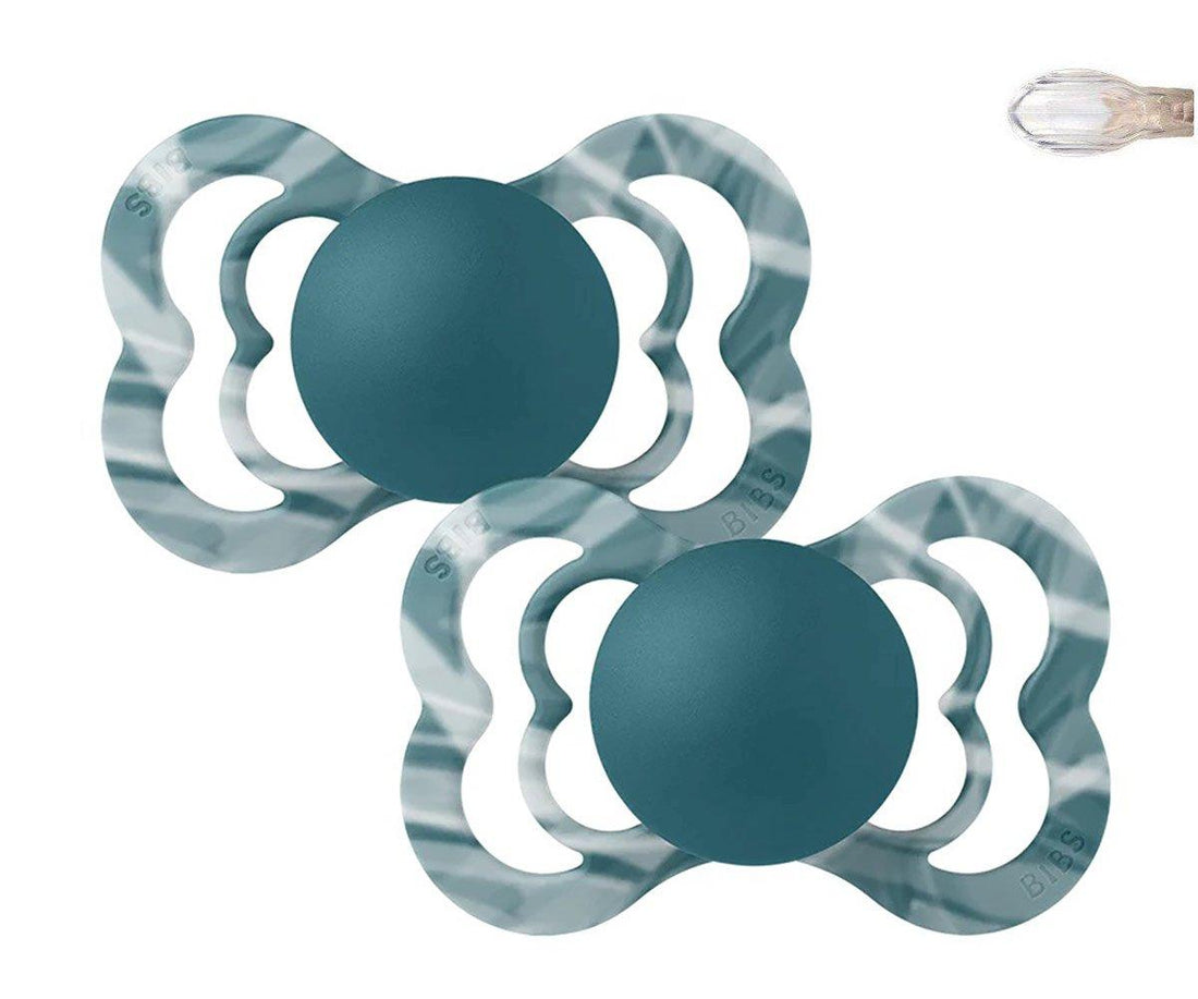 2-pack BIBS Supreme pacifier silicone tie dye forest lake | white tie dye BIBS