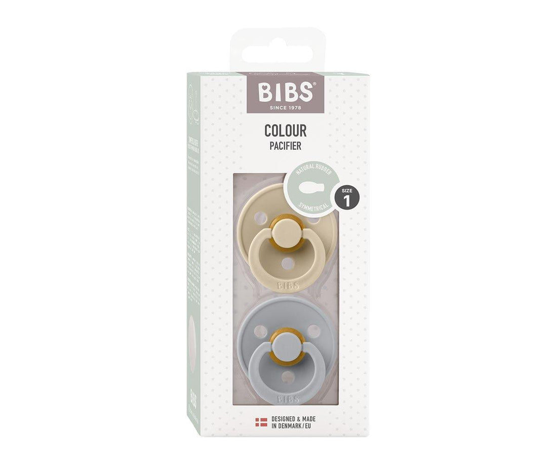 2 Chupetas BIBS Colour simétrica cloud | vanilla pacifier BIBS