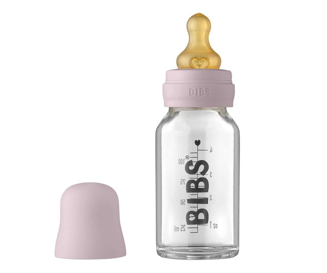 Biberão de vidro 110 ml + conjunto dusky lilac BIBS Biberão BIBS 