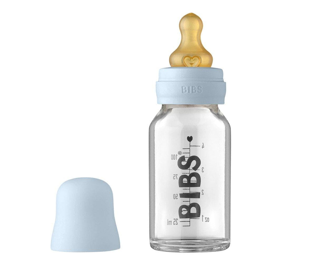 Biberão de vidro 110 ml + conjunto baby blue BIBS Biberão BIBS