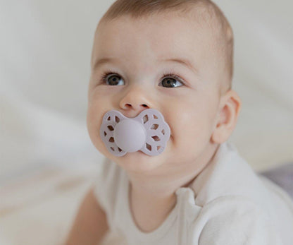 2 chupetas BIBS Infinity simétrica silicone blush | ivory pacifier BIBS 