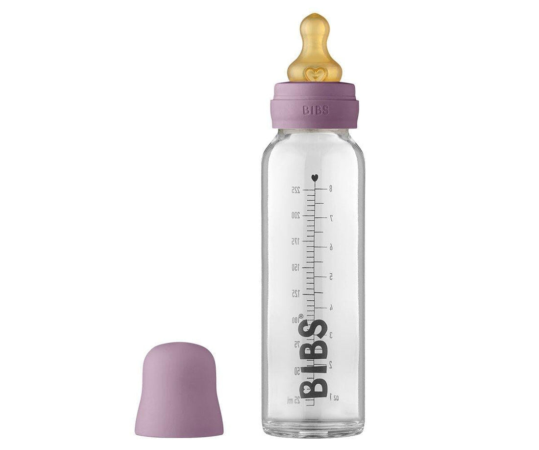 Biberão de vidro 225 ml + conjunto mauve BIBS Biberão Bibs 