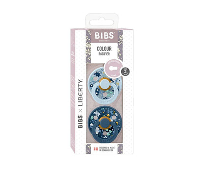 2 chupetas BIBS x Liberty Colour Chamomile | baby blue mix Bibs 