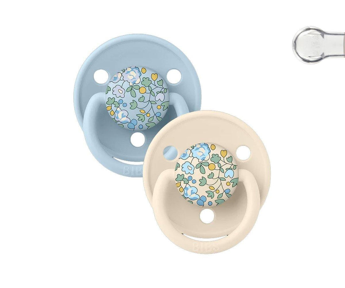 2 chupetas BIBS De Lux Liberty eloise baby blue mix Bibs 