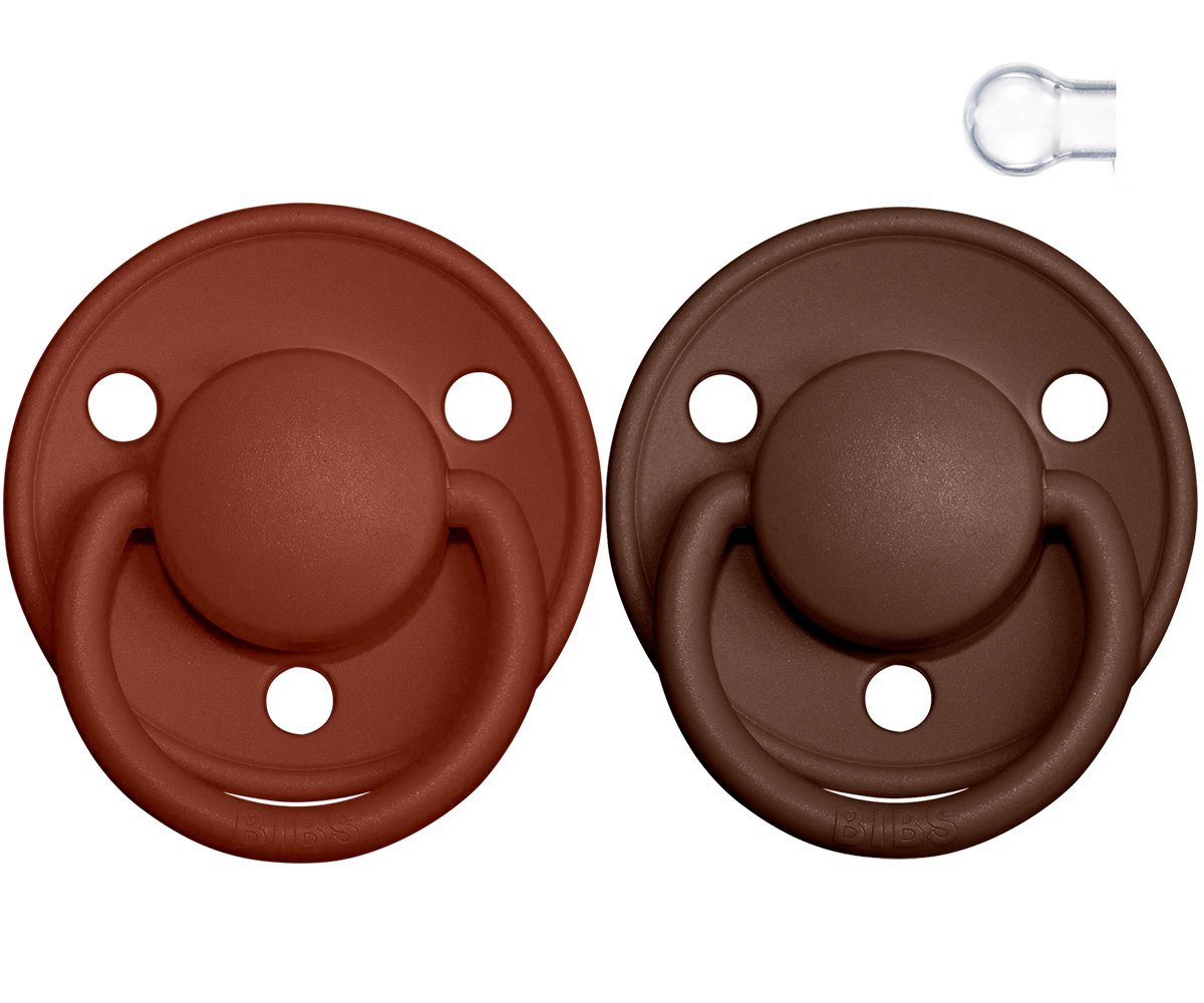 2-pack Bibs De Lux rust | mocha one size Pacifier Bibs 