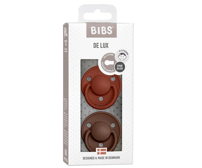 2-pack Bibs De Lux rust | mocha one size Pacifier Bibs 