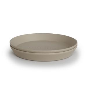 2-pack round dinnerware plates vanilla mushie meal mushie 
