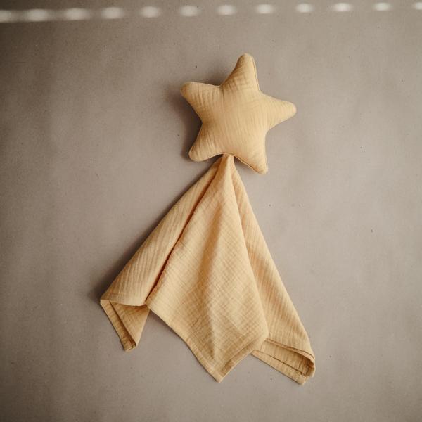 Mantinha doudou Estrela yellow Muslin mushie 