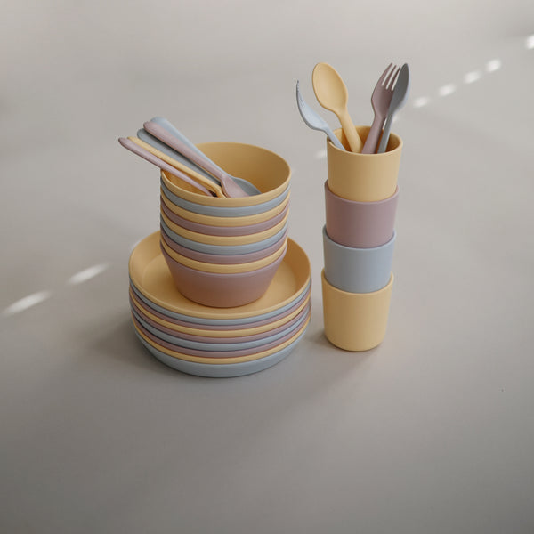 Fork and spoon set powder blue mushie Meal mushie 