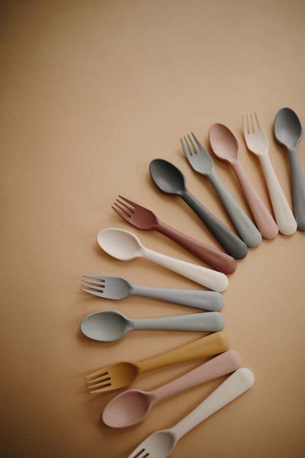 Fork and spoon set caramel mushie Meal mushie 