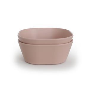 2-pack square dinnerware bowl blush mushie meal mushie 