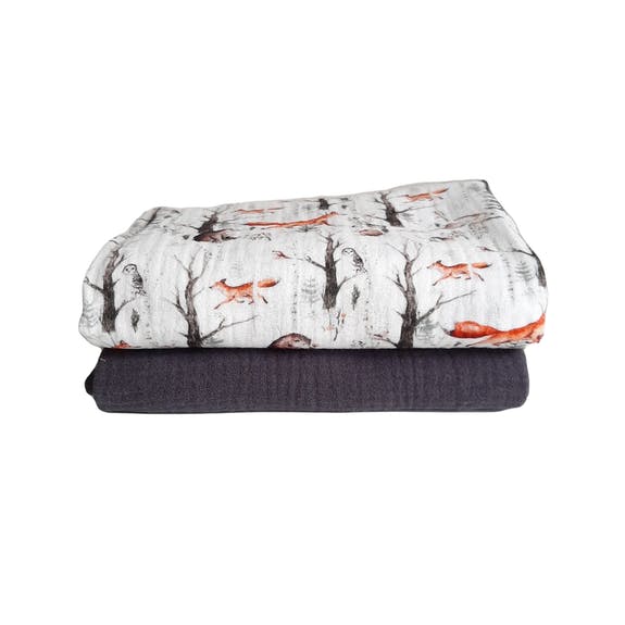 2 musselinas 65 cm woods charcoal Muslins Siepdesign