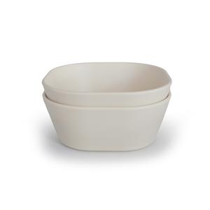 2-pack square dinnerware bowl ivory mushie meal mushie 