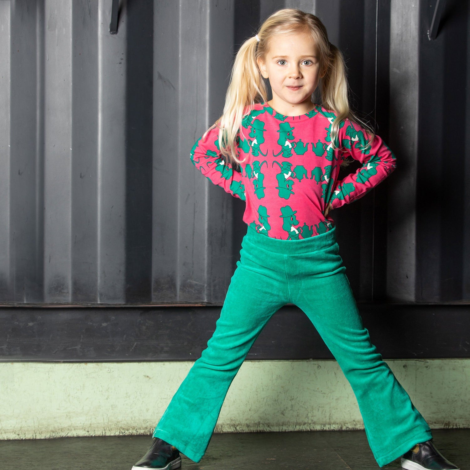 Katrine trumpet pants creme de menthe AlbaBaby Pants Alba of Denmark 