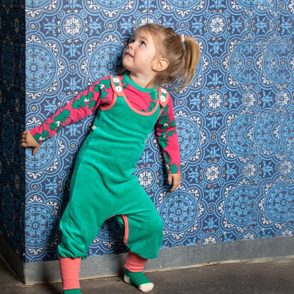Happy crawlers pepper green AlbaBaby Dungarees Alba of Denmark 