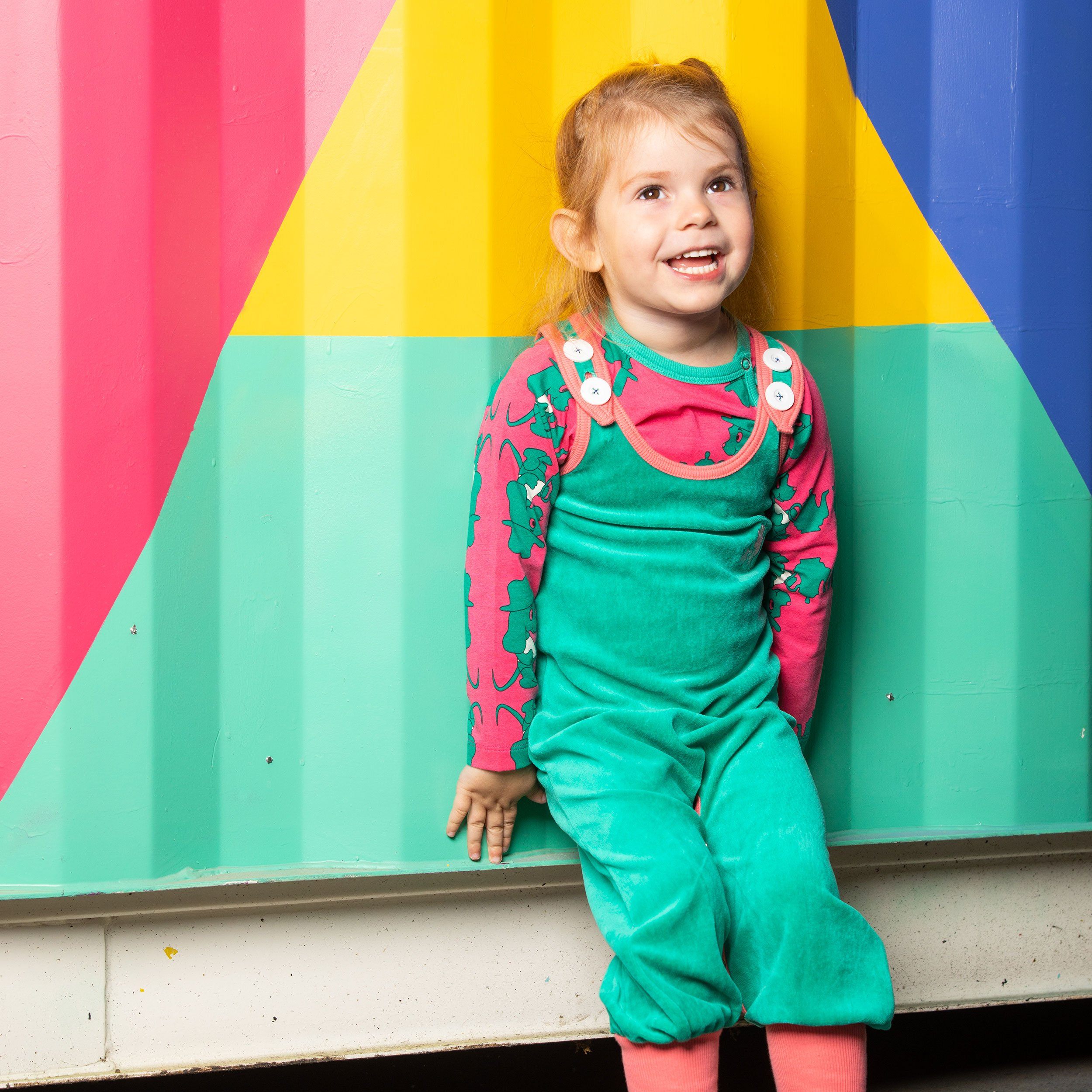 Happy crawlers pepper green AlbaBaby Dungarees Alba of Denmark 