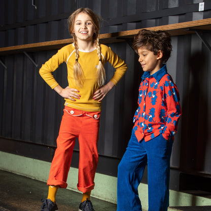 Flower power pants spicy orange AlbaBaby Pants Alba of Denmark 