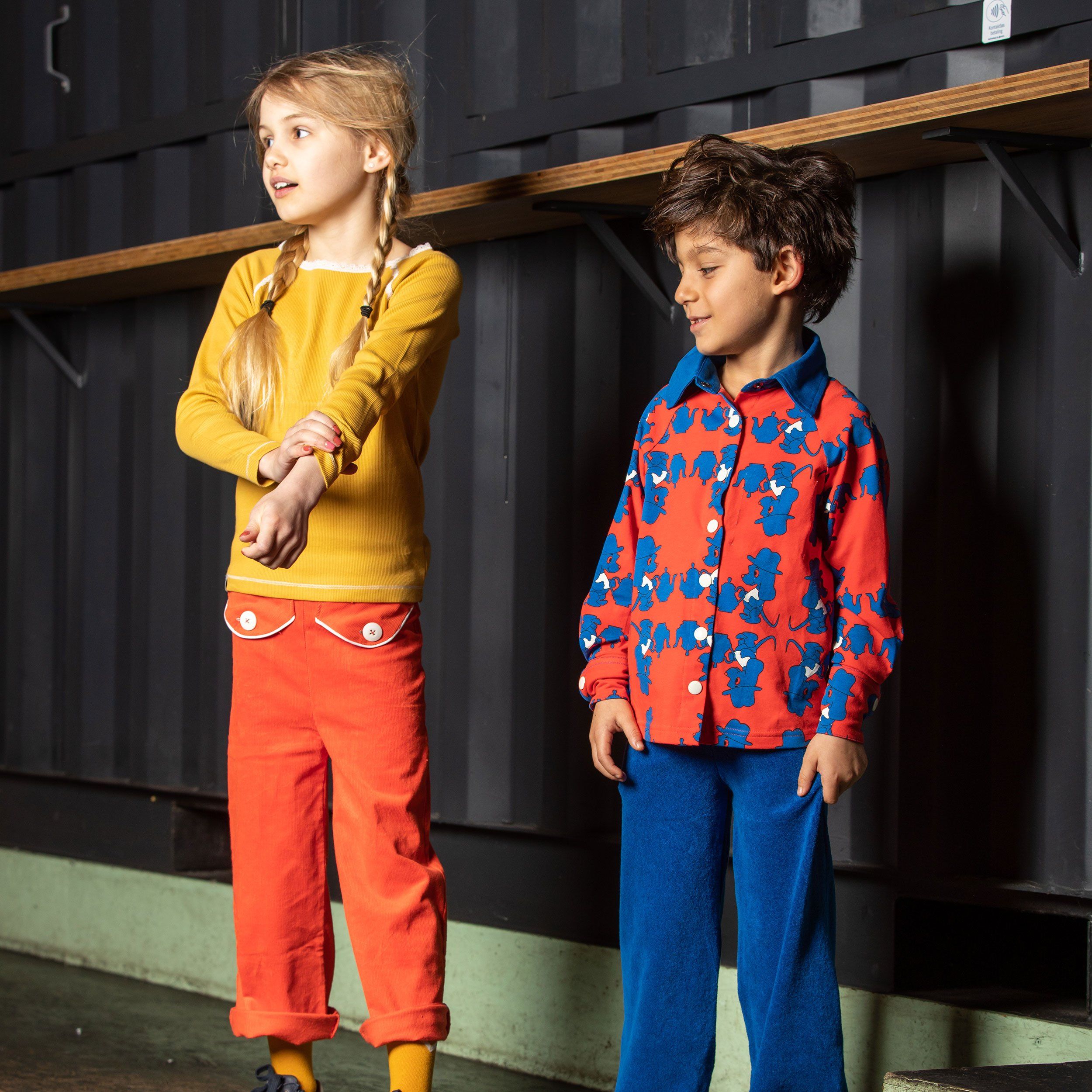 Flower power pants spicy orange AlbaBaby Pants Alba of Denmark 