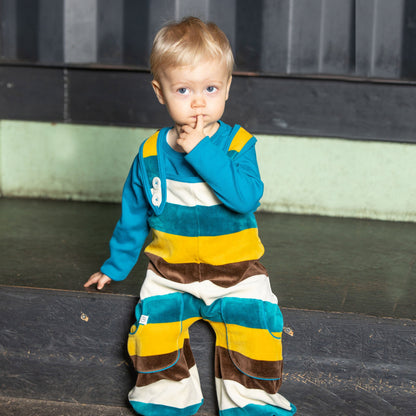 Baggy crawlers turkish tile love stripes AlbaBaby Dungarees Alba of Denmark 