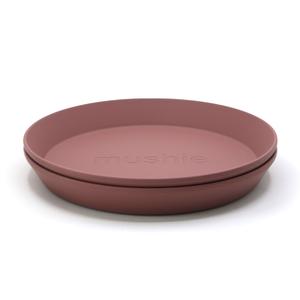 2-pack round dinnerware plates woodchuck mushie meal mushie 
