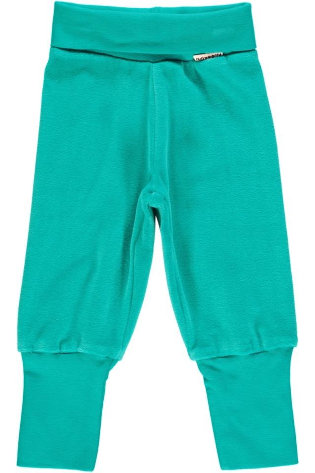 Turquoise velour pants Bottoms Maxomorra 