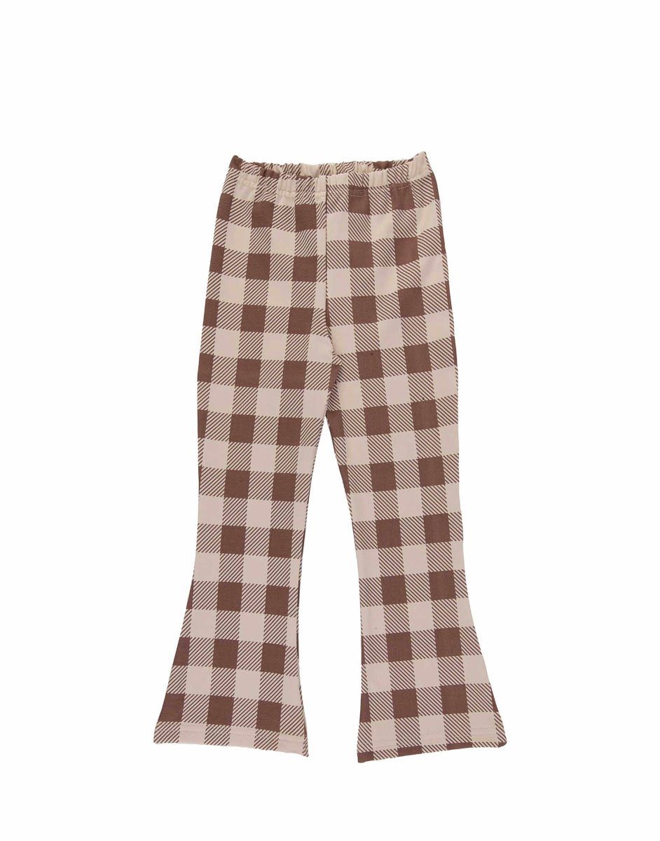 Beige checker flares Dear Sophie Bottoms Dear Sophie 