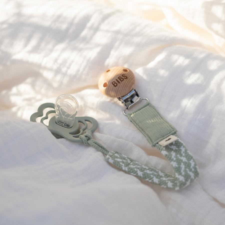 Prende-chucha sage/ivory BIBS pacifier clip Bibs 