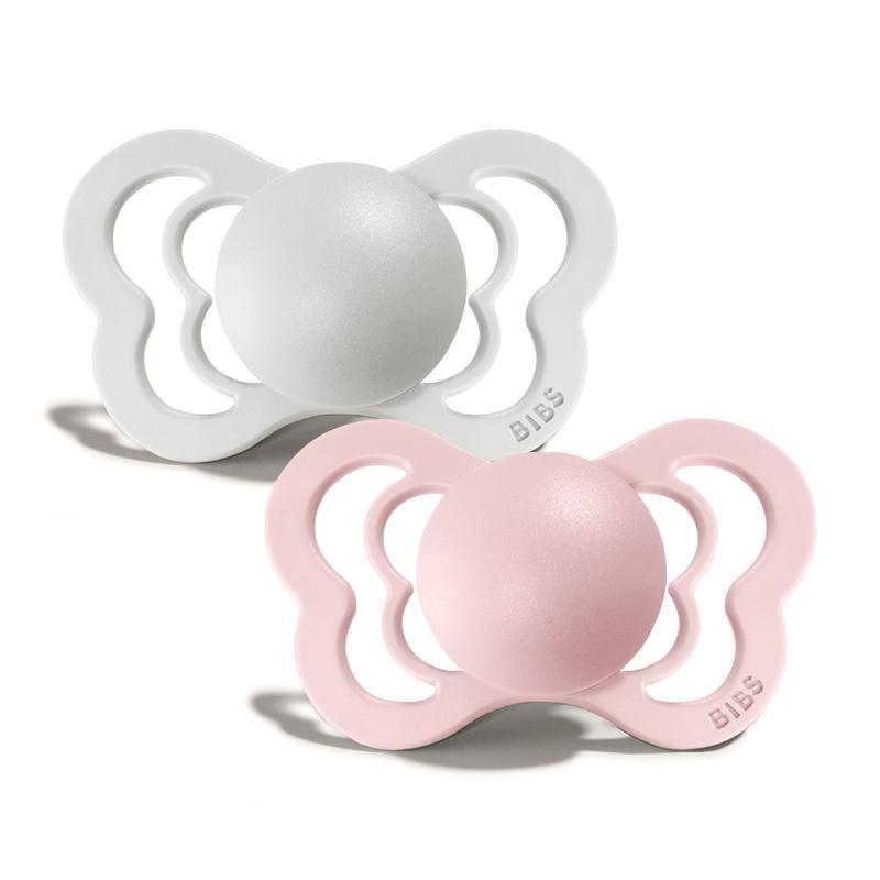 2-pack Bibs couture pacifier silicone 0-6 M haze + blossom Pacifier Bibs 